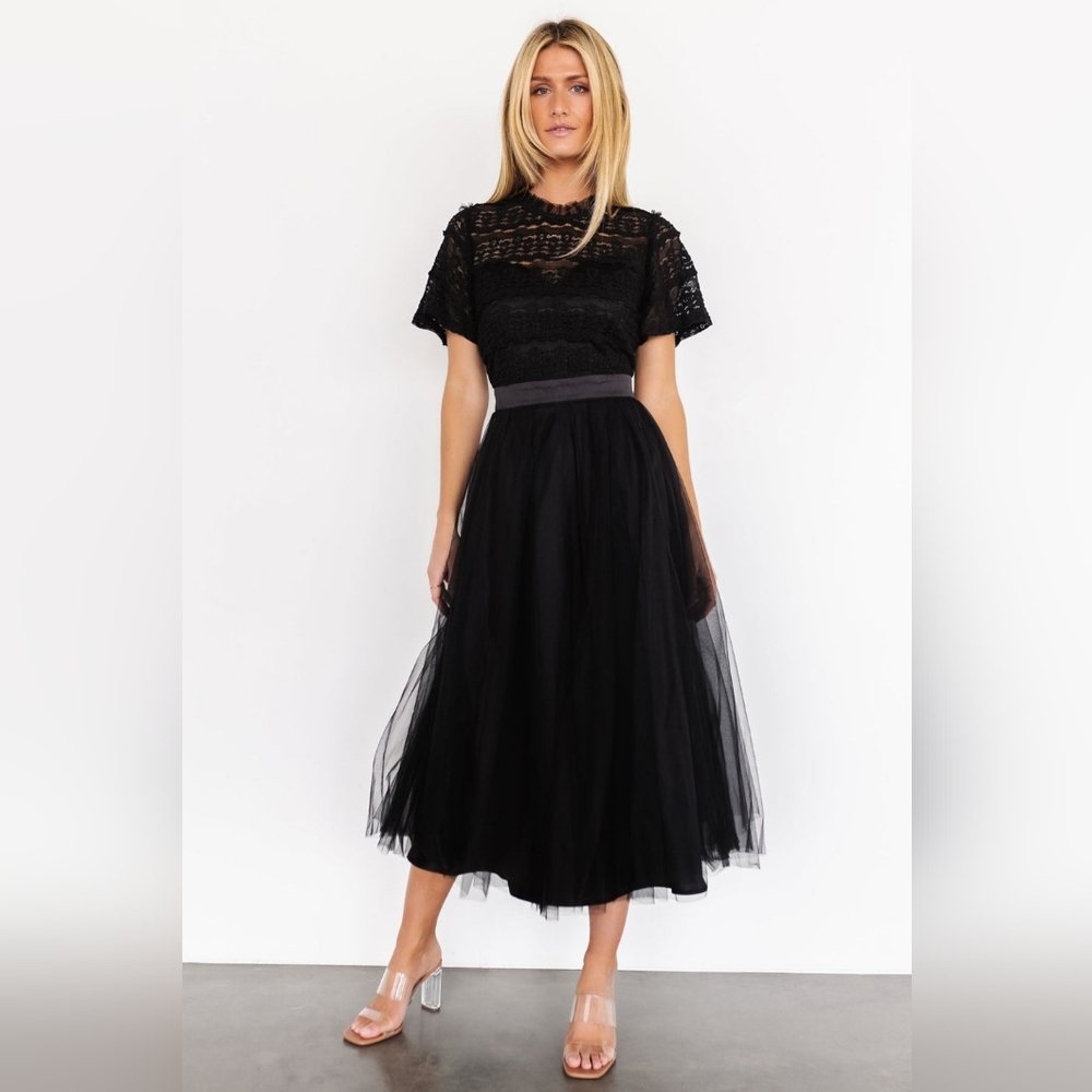 Baltic Born Black Lace Midi Dress XL